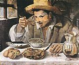 Annibale Carracci Canvas Paintings - The Bean Eater